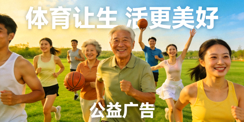 体育让生活更美好公益广告片截图 - 运动中的快乐人群