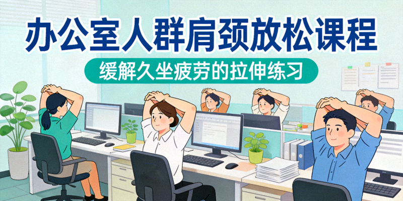 办公室人群肩颈放松课程 - 缓解久坐疲劳的拉伸练习