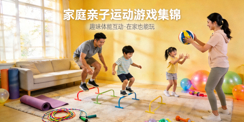 家庭亲子运动游戏集锦 - 家长与孩子在家中互动进行趣味体能游戏