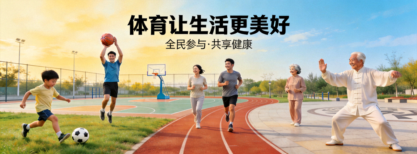 体育让生活更美好公益广告片封面 - 不同年龄人群参与体育运动的快乐场景