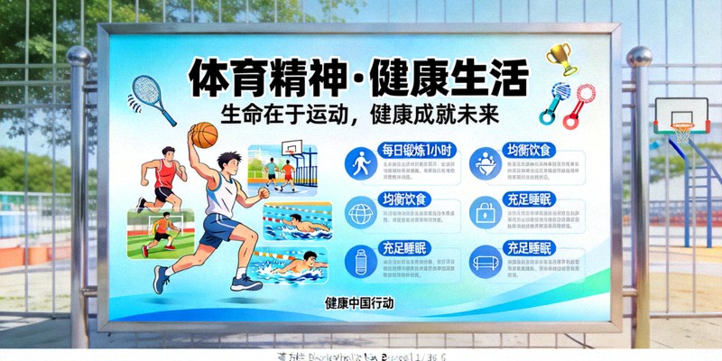 体育文化宣传栏 - 展示体育精神、健康生活方式的宣传内容