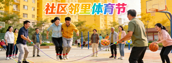 社区邻里体育节活动盛况 - 居民参与趣味运动比赛