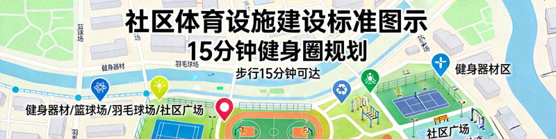 社区体育设施建设标准图示 - 15分钟健身圈规划