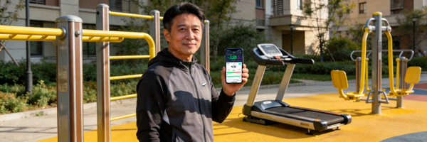 居民使用手机APP记录在社区健身路径上的运动数据