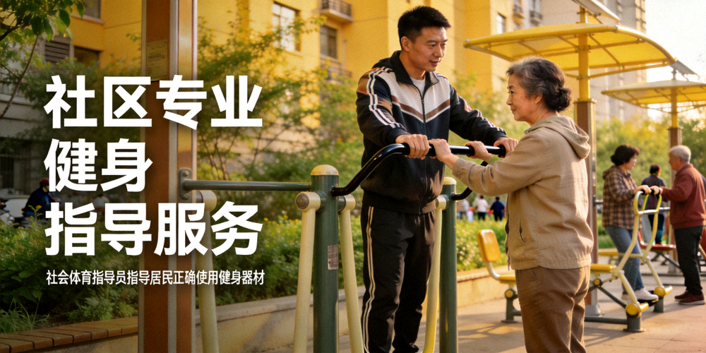 社区专业健身指导服务 - 社会体育指导员指导居民正确使用健身器材