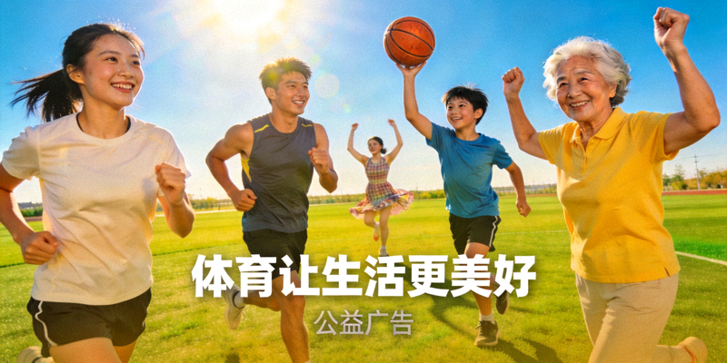 体育让生活更美好公益广告片截图 - 运动中的快乐人群