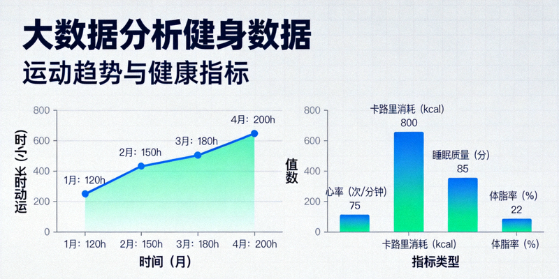 大数据分析健身数据 - 图表展示运动趋势和健康指标