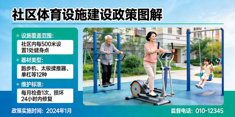 社区体育设施建设政策图解 - 居民使用健身器材