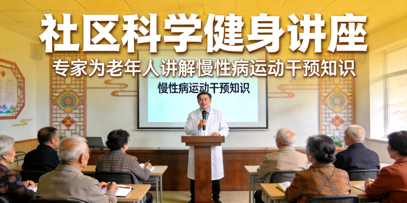 社区科学健身讲座 - 专家为老年人讲解慢性病运动干预知识