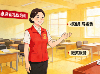 志愿者礼仪培训 - 练习标准引导姿势与微笑服务