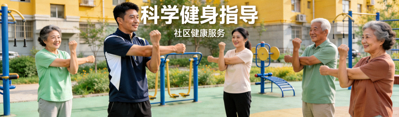 专业教练指导社区居民科学健身