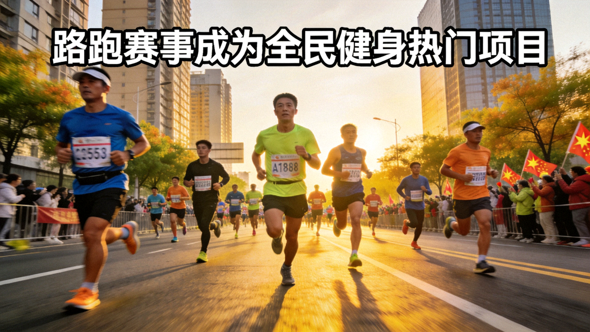 跑者在城市道路上参加马拉松比赛 - 路跑赛事成为全民健身热门项目