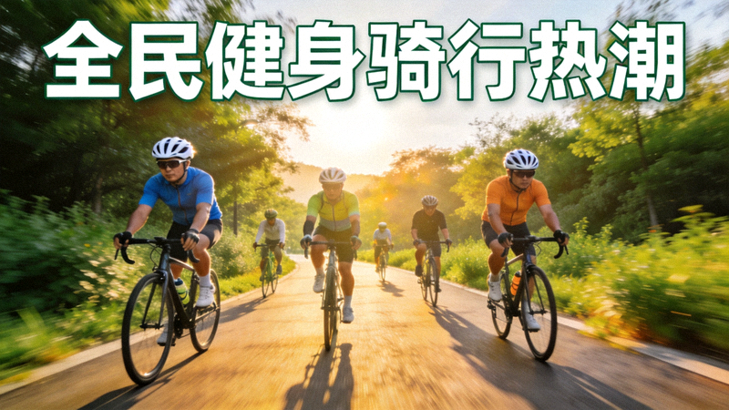 城市绿道上骑行的运动爱好者 - 全民健身骑行热潮