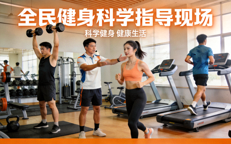 健身爱好者在室内进行体能训练 - 全民健身科学指导现场